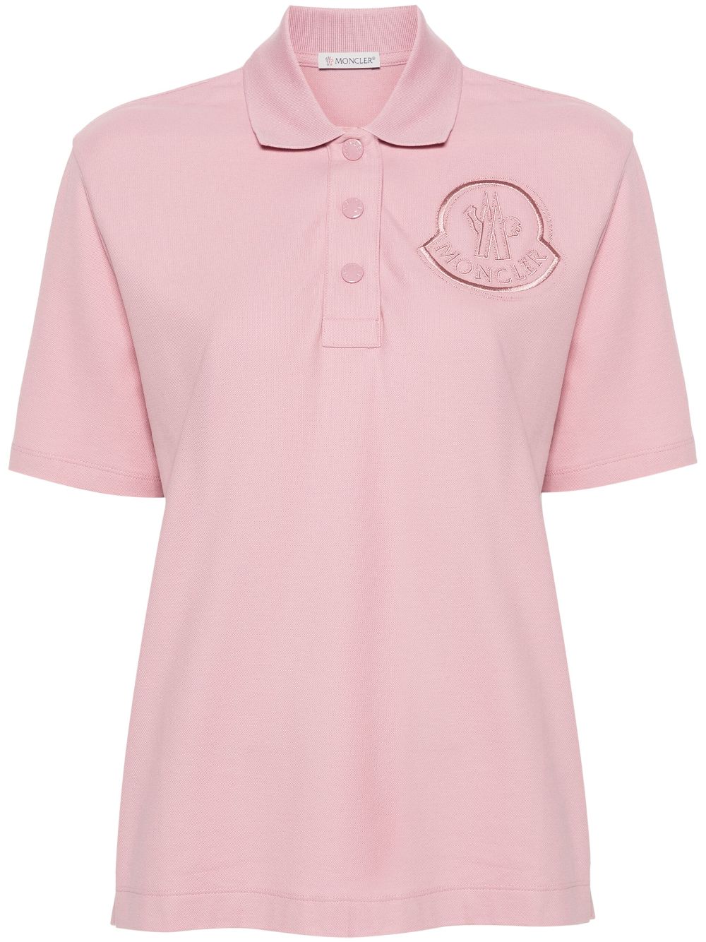 Moncler logo-embroidered polo shirt - Pink