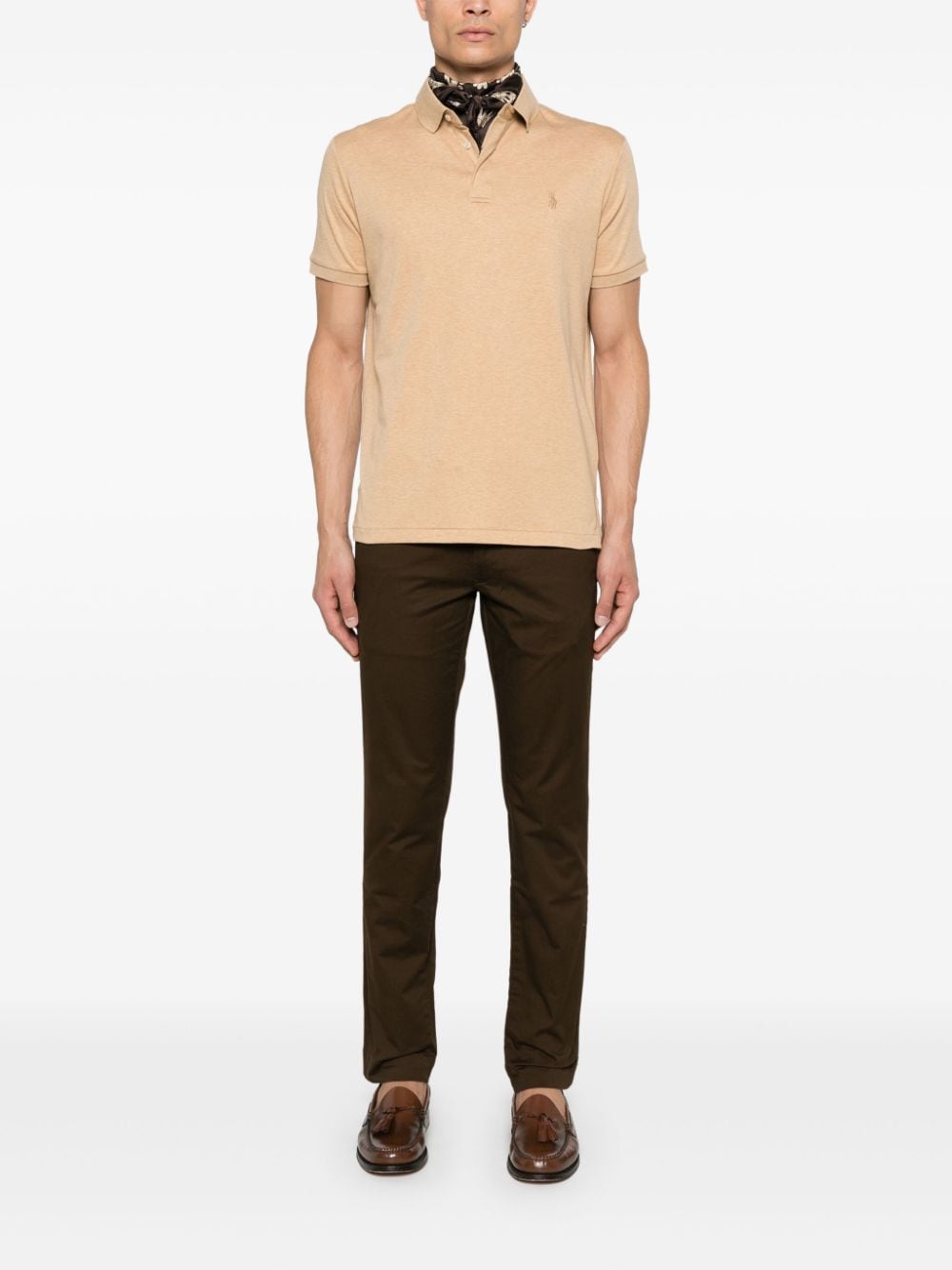 Shop Polo Ralph Lauren Logo-tag Trousers In Brown