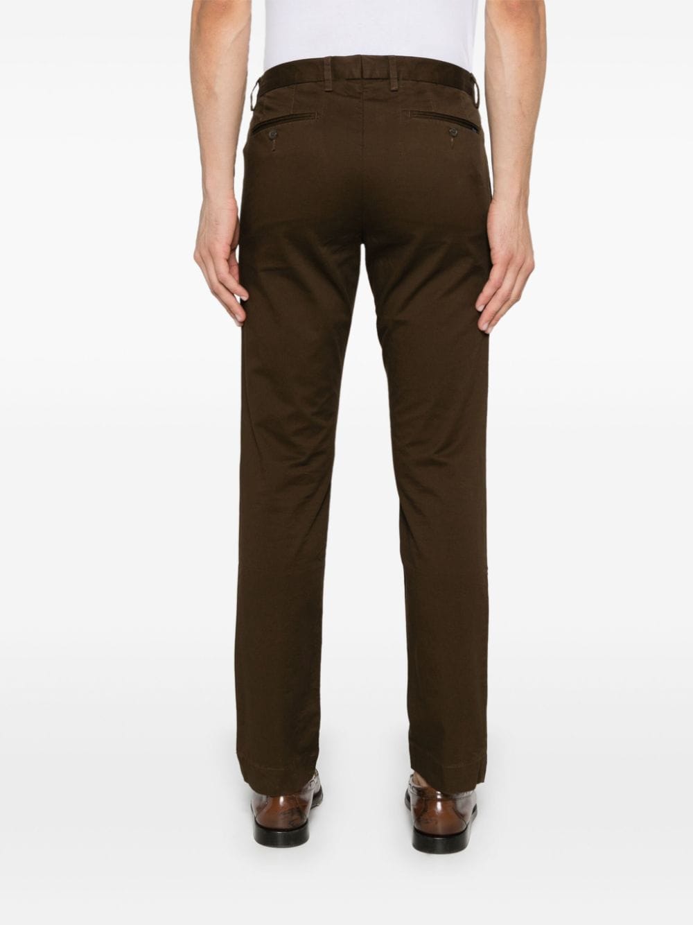 Shop Polo Ralph Lauren Logo-tag Trousers In Brown