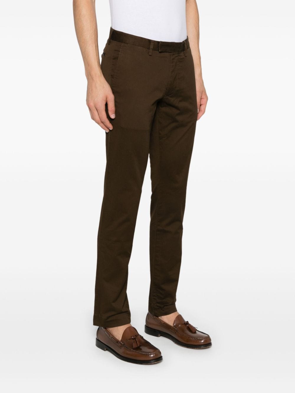 Shop Polo Ralph Lauren Logo-tag Trousers In Brown