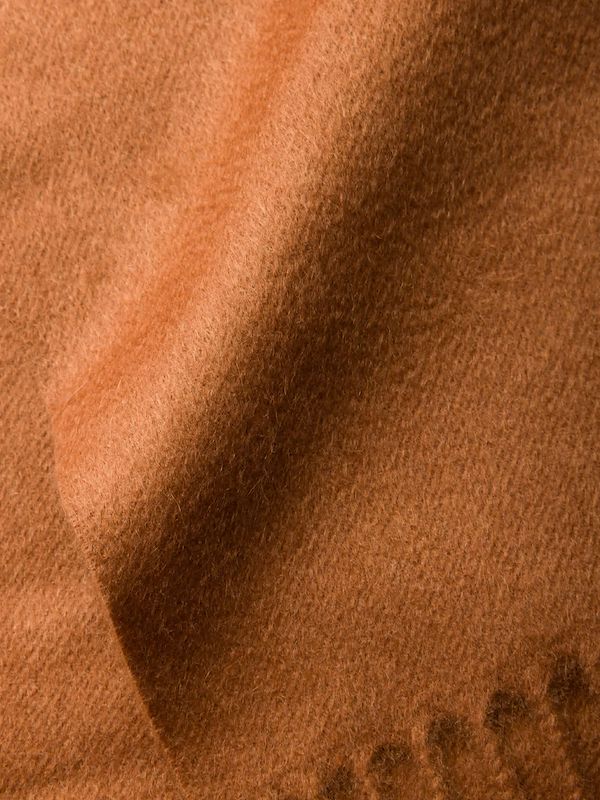 Prada logo-embroidered Cashmere Scarf | Brown | FARFETCH