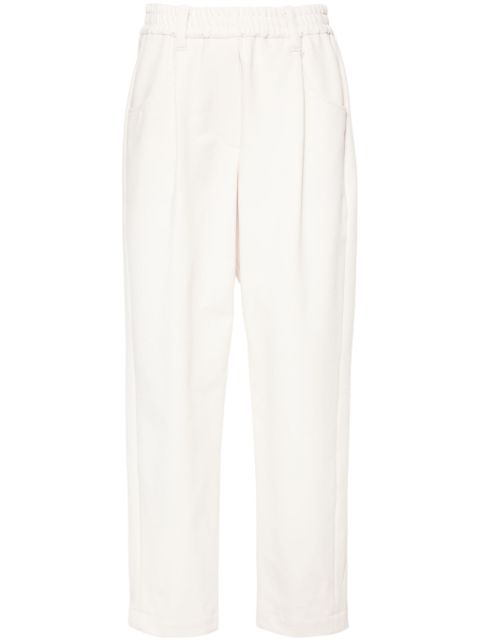 Brunello Cucinelli pleat-detailed jersey track trousers Women