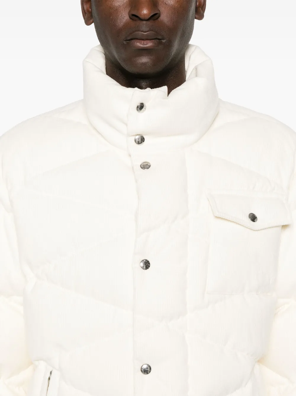 Moncler Kaver ribfluwelen gewatteerd jack Beige