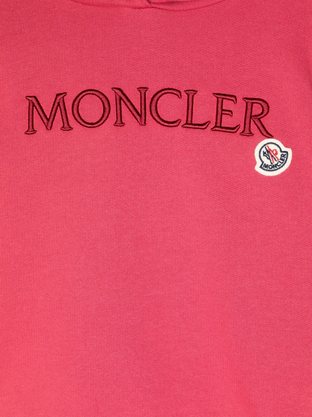 Moncler Enfant Hoodie met geborduurd logo Roze