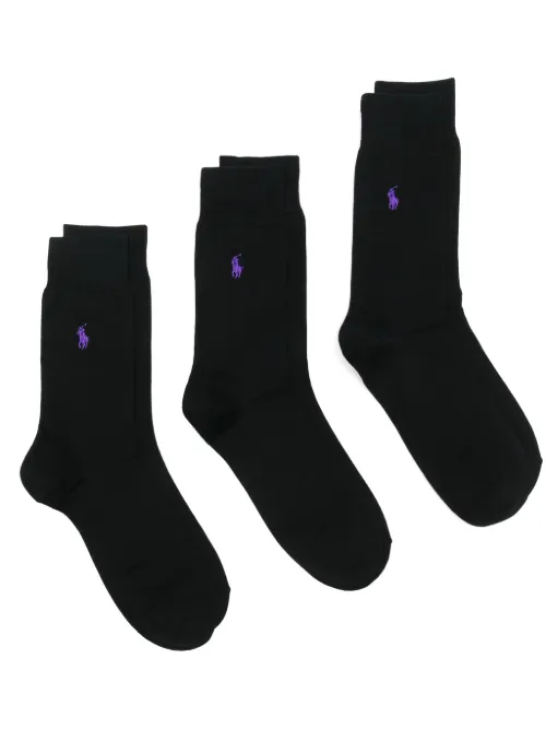 Lot de trois paires de chaussettes à motif Polo Pony - Polo Ralph Lauren - Modalova