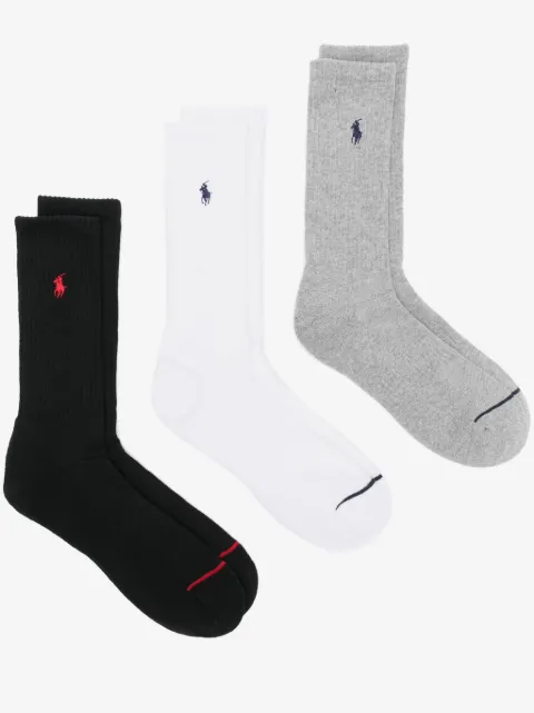 Polo Ralph Lauren pack de tres pares de calcetines con logo bordado
