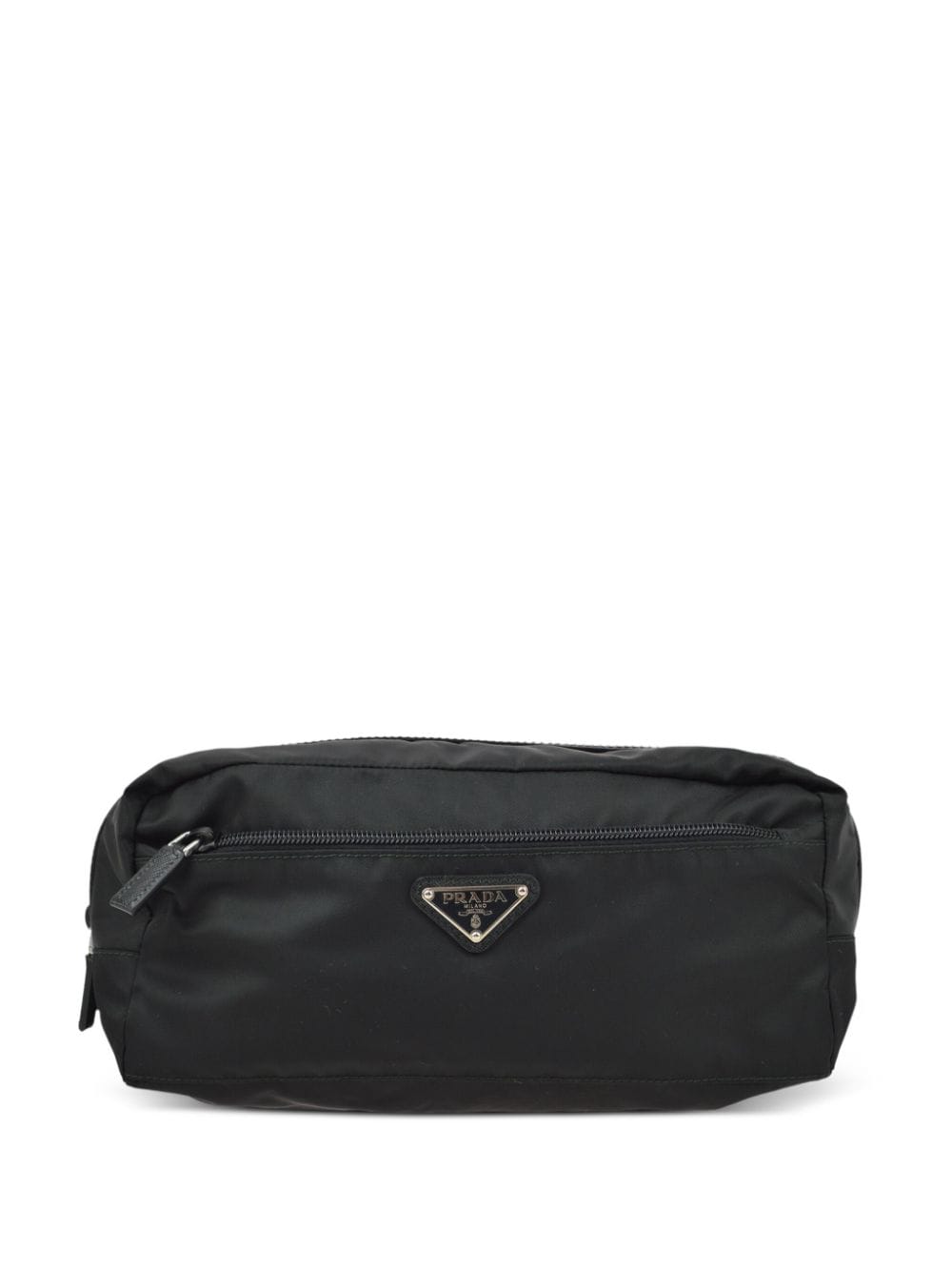 Pre-owned Prada 1990-2000s Logo-appliqué Clutch Bag In Black