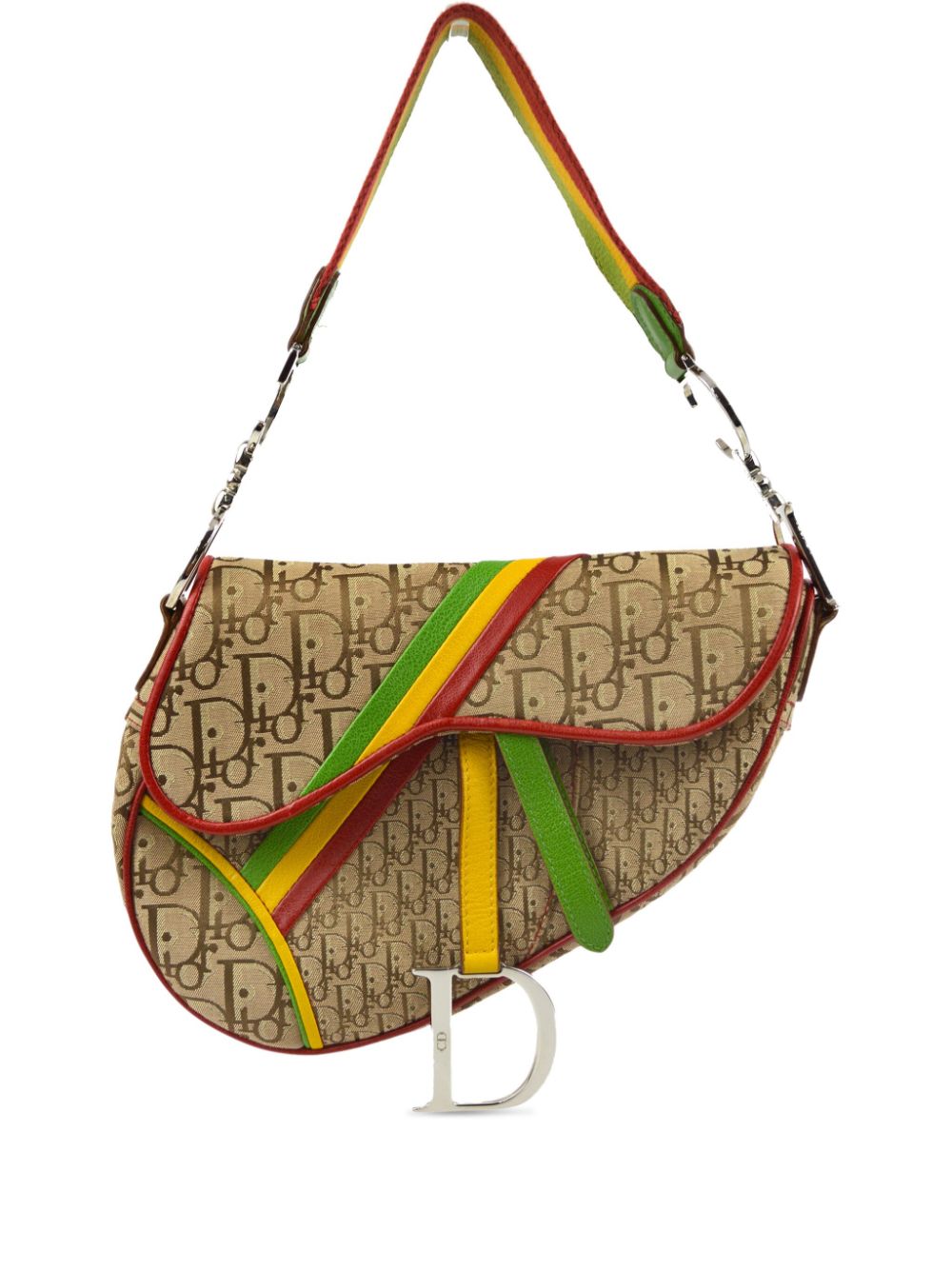 Pre-owned Dior 2004 Rasta Trotter Saddle Shoulder Bag In Neutrals