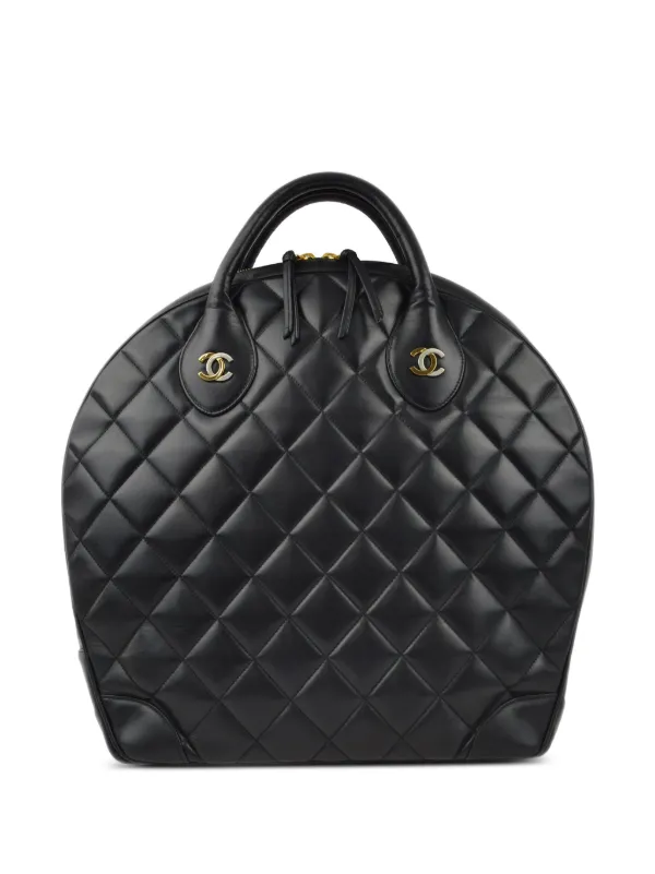 Chanel Pre-owned 1998 Diamond-quilted Double CC Handbag in Black