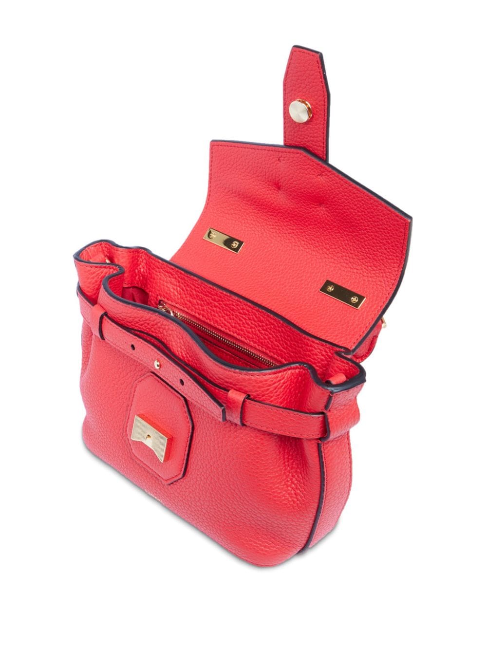 Shop Lancel Charlie Leather Mini Handbag In Red