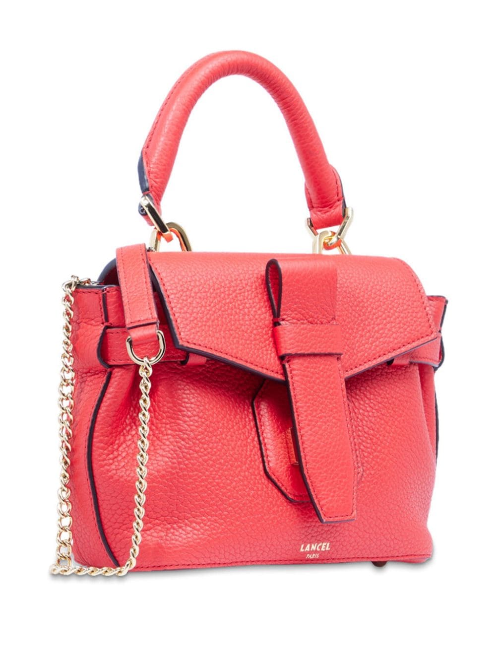 Shop Lancel Charlie Leather Mini Handbag In Red