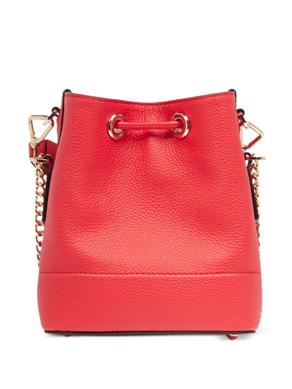 Shop Lancel Leather Mini Bucket Bag In Red