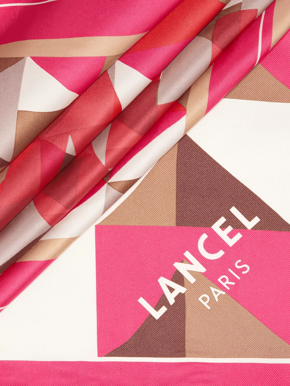 Lancel Labyrinth Silk Scarf In Red