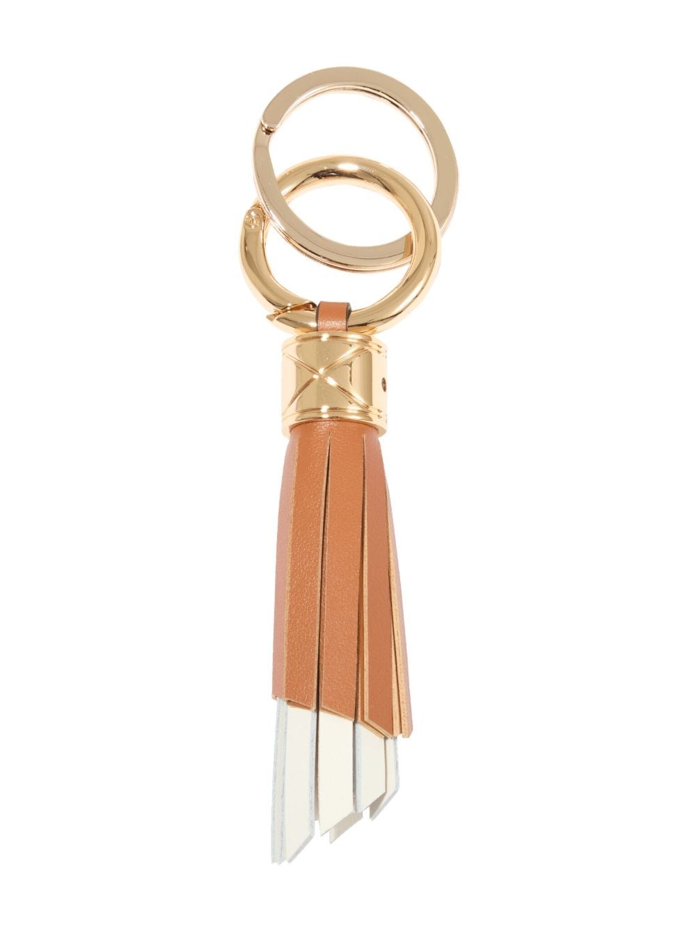 Shop Lancel Medium Tassel Leather Keyring In Neutrals