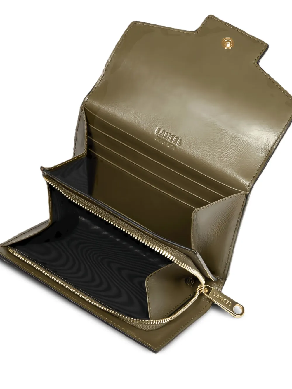 Lancel Angele leren portemonnee Groen