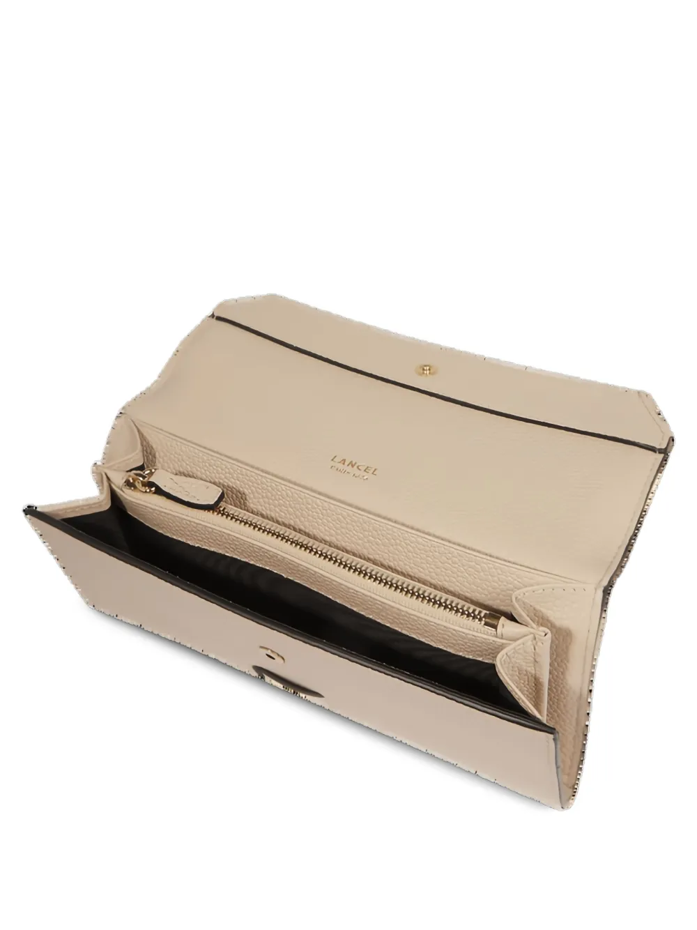 Lancel Ninon leren portemonnee met omslag Beige