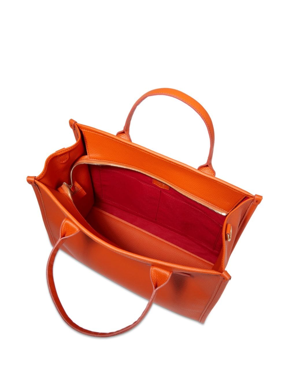 Shop Lancel Medium Jour De  Leather Tote Bag In Orange