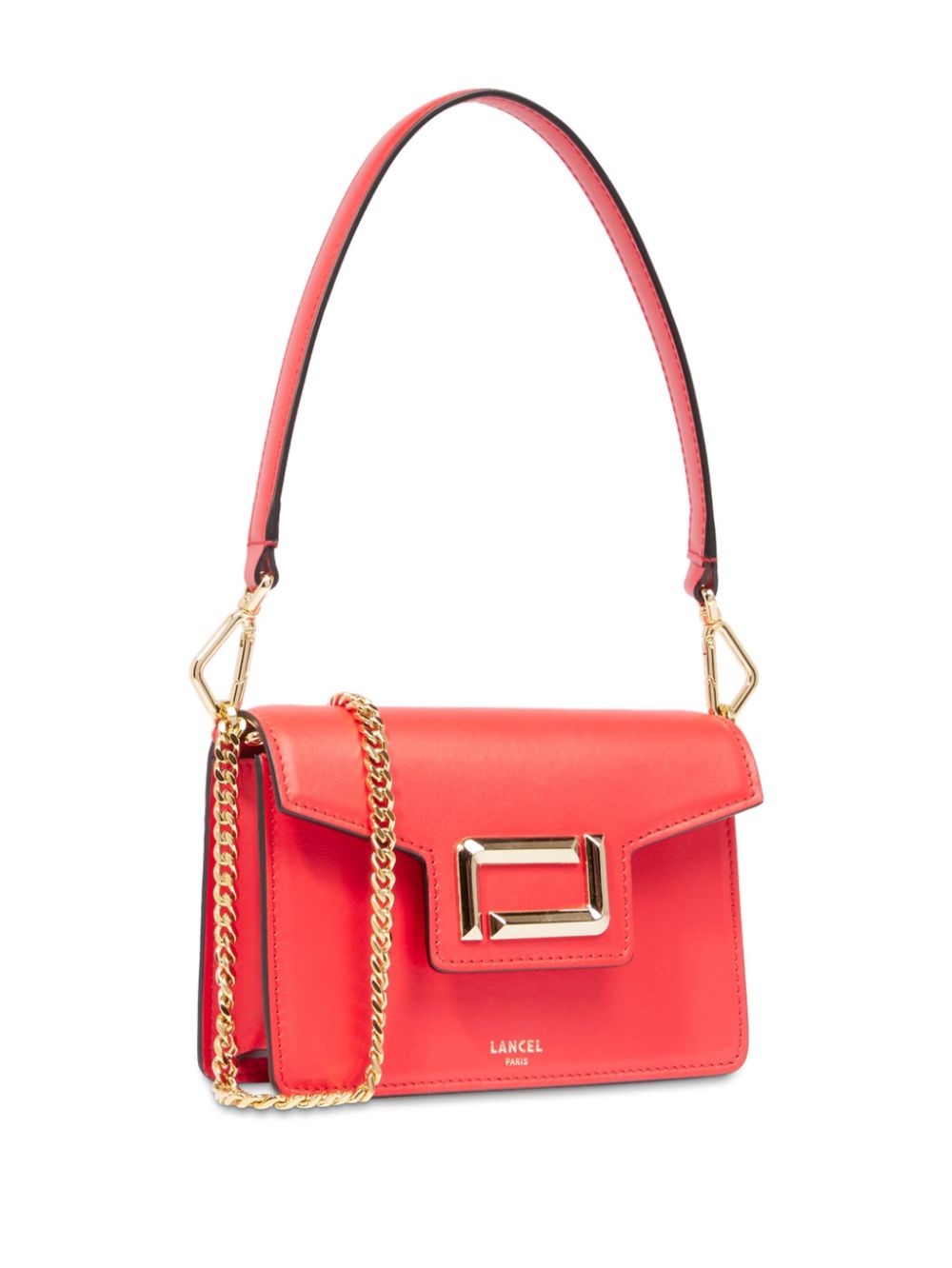 LANCEL LEATHER MINI FLAP BAG 