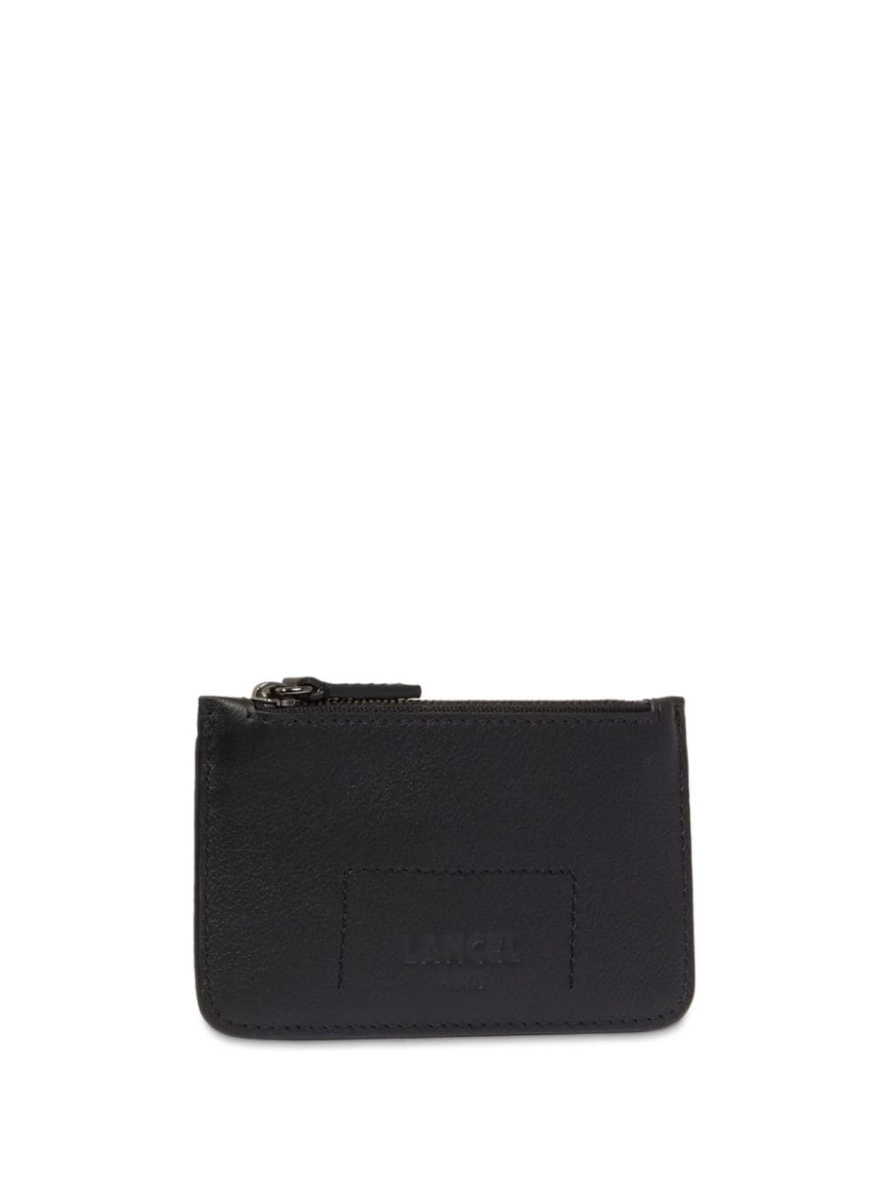 Shop Lancel Logo-stamp Leather Card Holder In Black