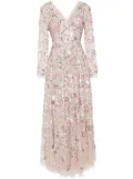 Needle & Thread Sequin Paradise long-sleeve gown - Brown