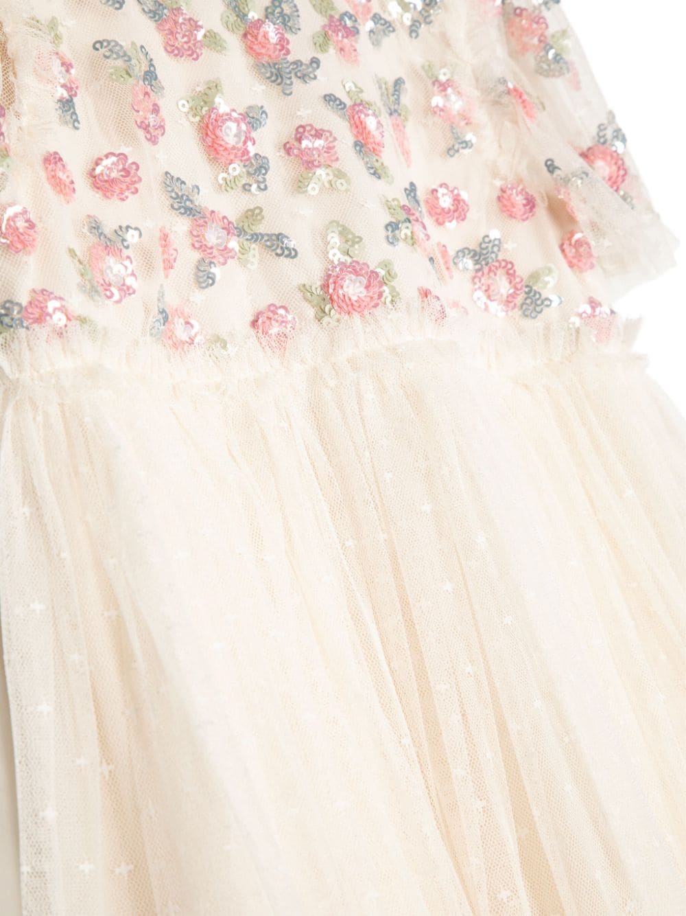 Shop Needle & Thread Shimmer Ditsy Tulle Dress In Neutrals