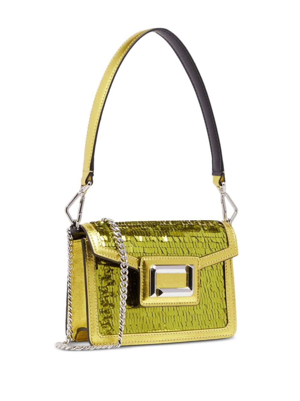 Shop Lancel Angele De  Sequined Mini Bag In Green