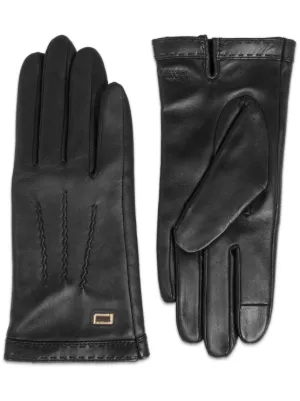 BALLY ブラック スエード 手袋 Bally ロゴプレート レザー手袋 | ブラック | FARFETCH JP