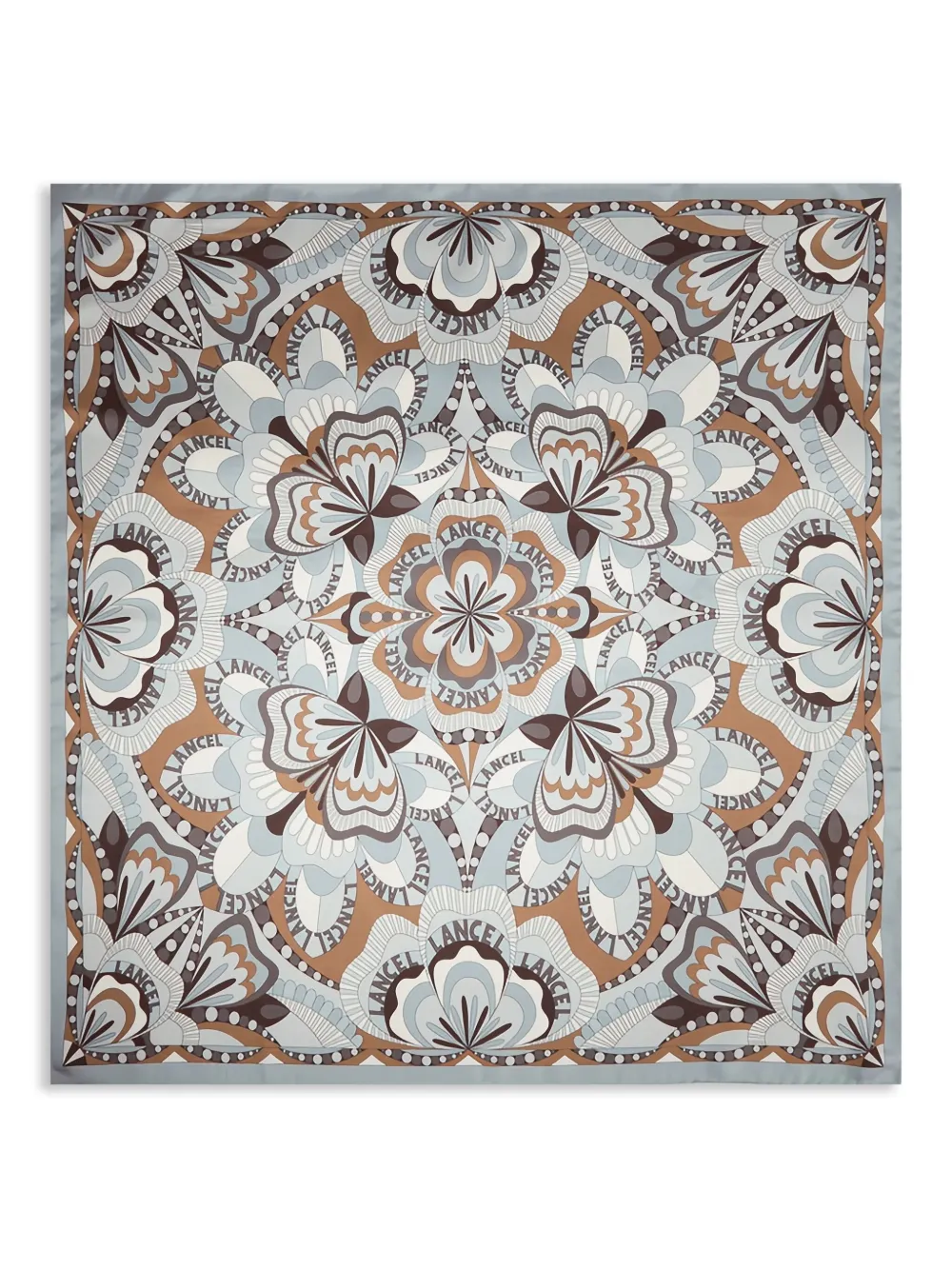 Lancel Square 70 floral-motif silk scarf | Grey | Image 1