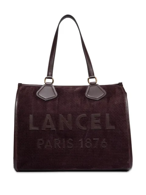 Lancel large logo-patch tote bag