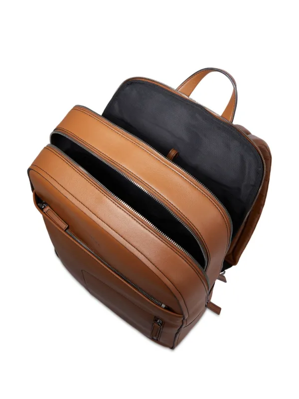 Lancel logo-print Leather Backpack | Brown | FARFETCH