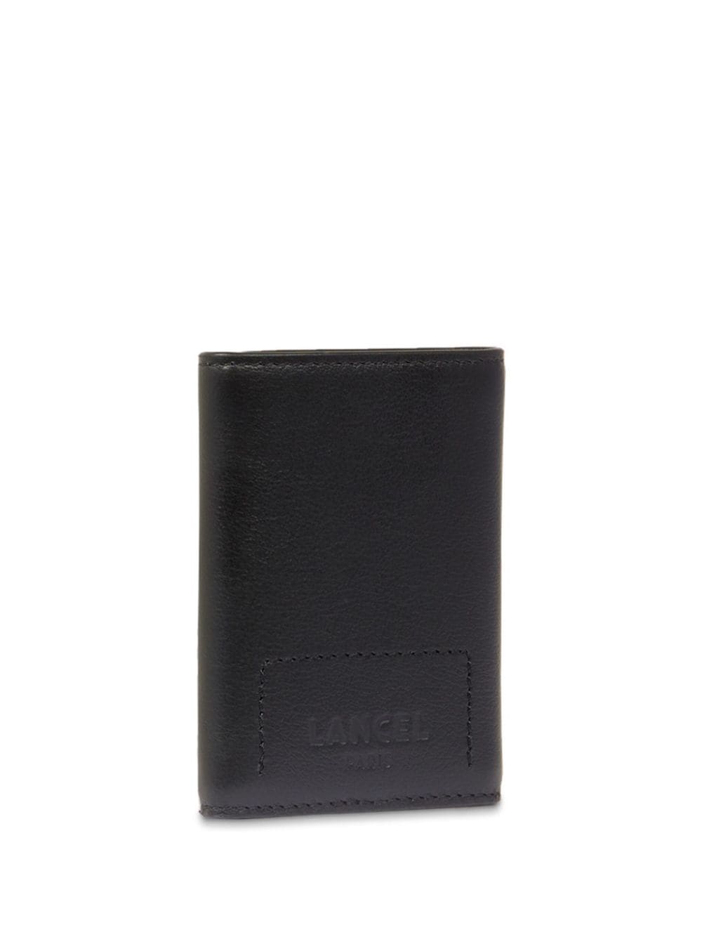 Shop Lancel Tri-fold Leather Wallet In Black