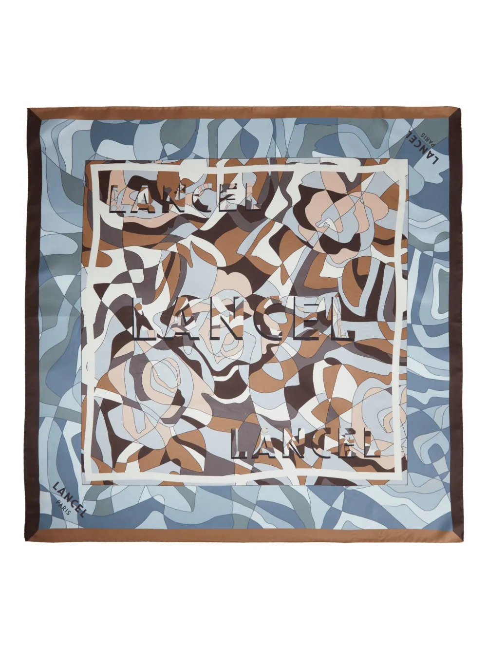 Lancel Square 70 Puzzle-motif Scarf In Multi
