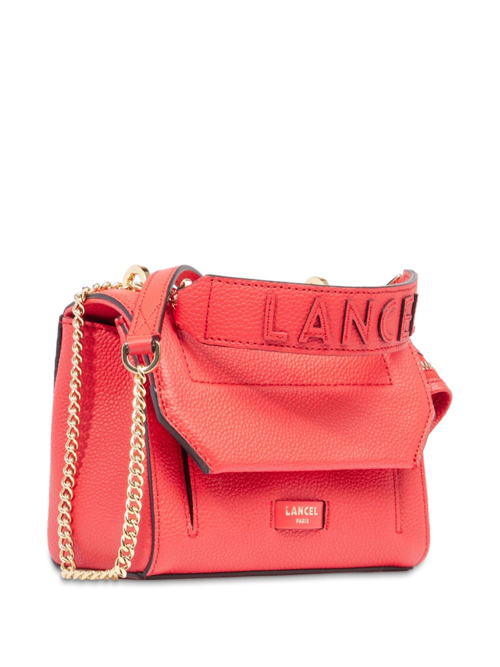 Shop Lancel Mini Leather Cross Bag In Orange