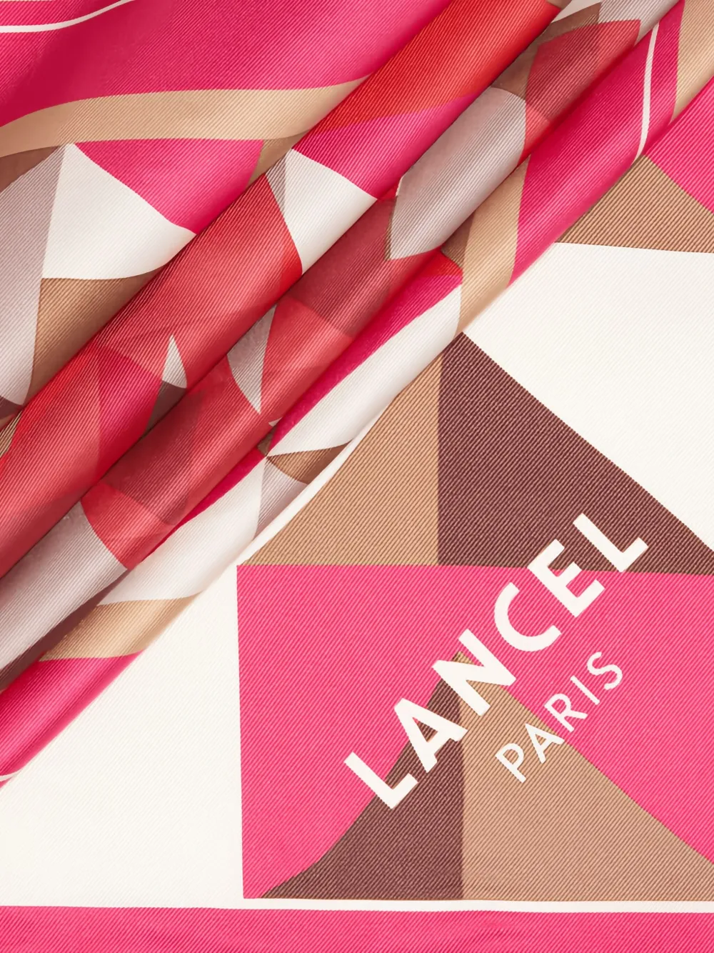 Lancel Labyrinth Silk Scarf In Red