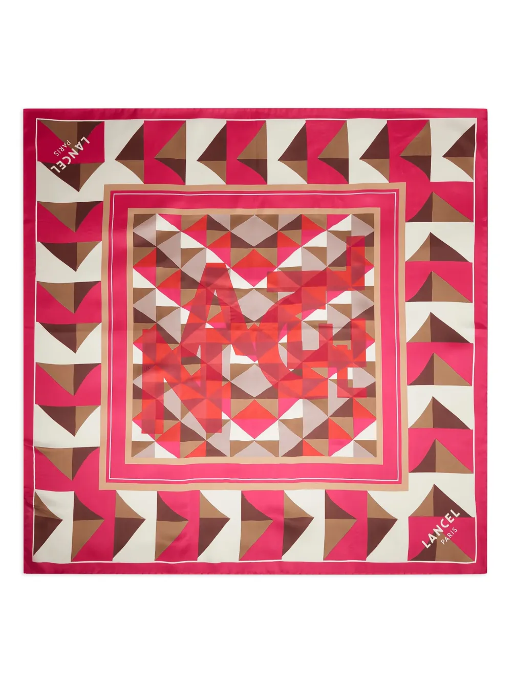 Lancel Labyrinth silk scarf | Pink | Image 1