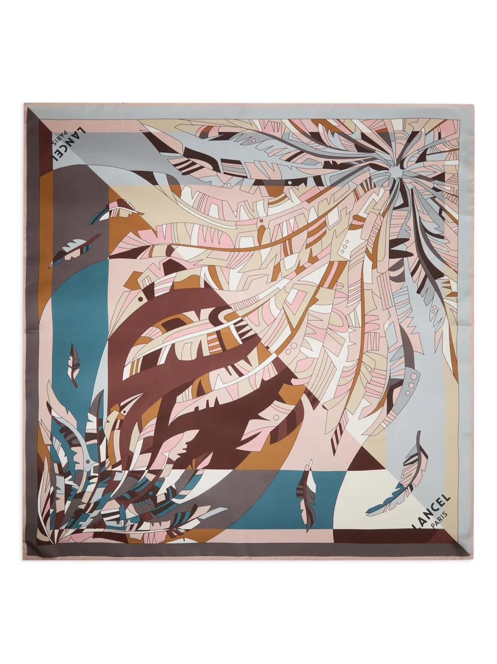 Lancel feather-print silk scarf | Neutrals | Image 1