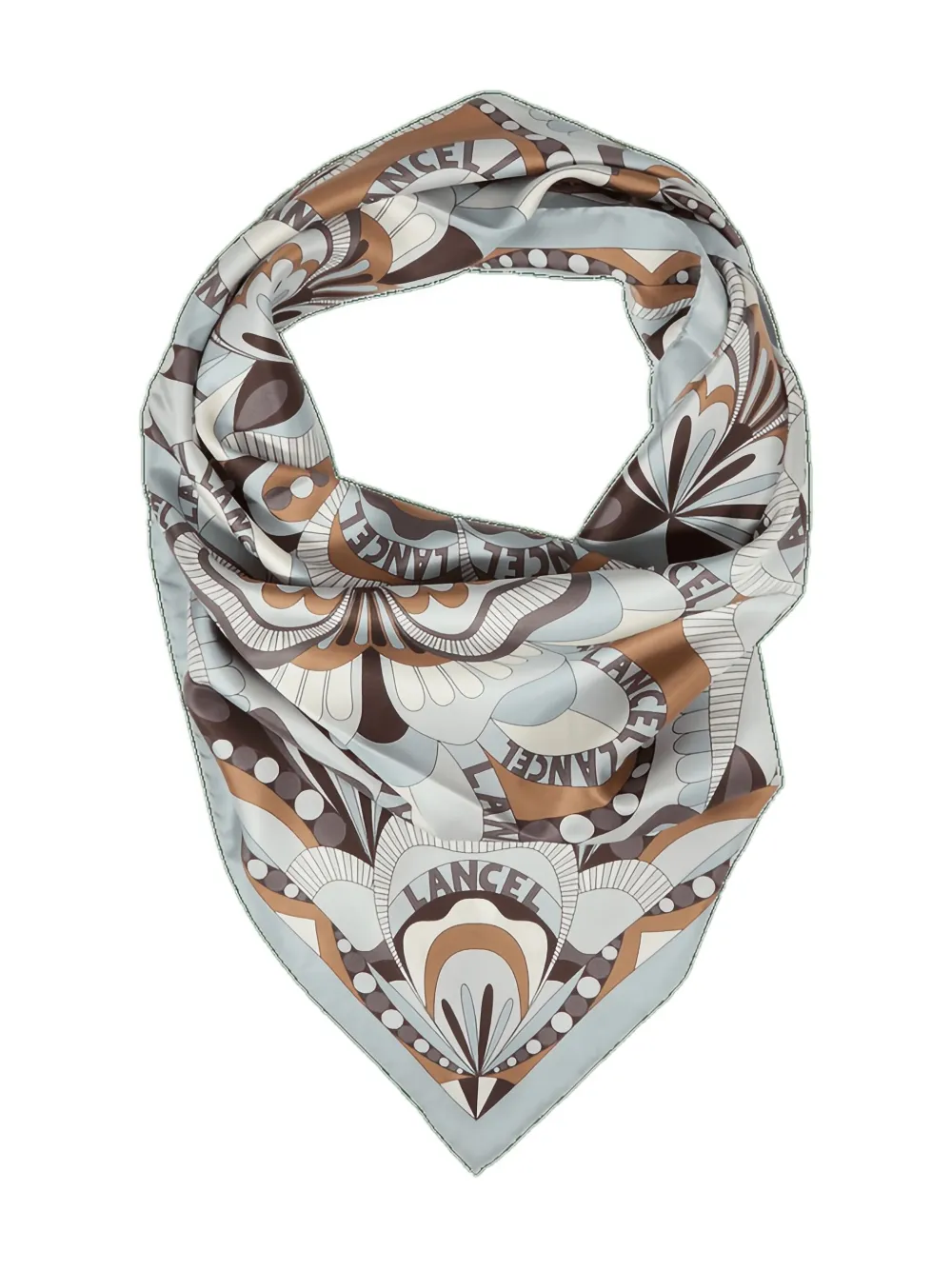 Lancel Sjaal met bloemenprint - Grijs