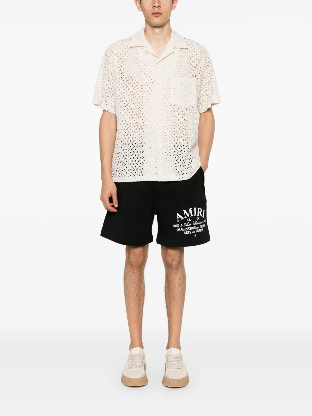 AMIRI Katoenen shorts met logoprint - Zwart