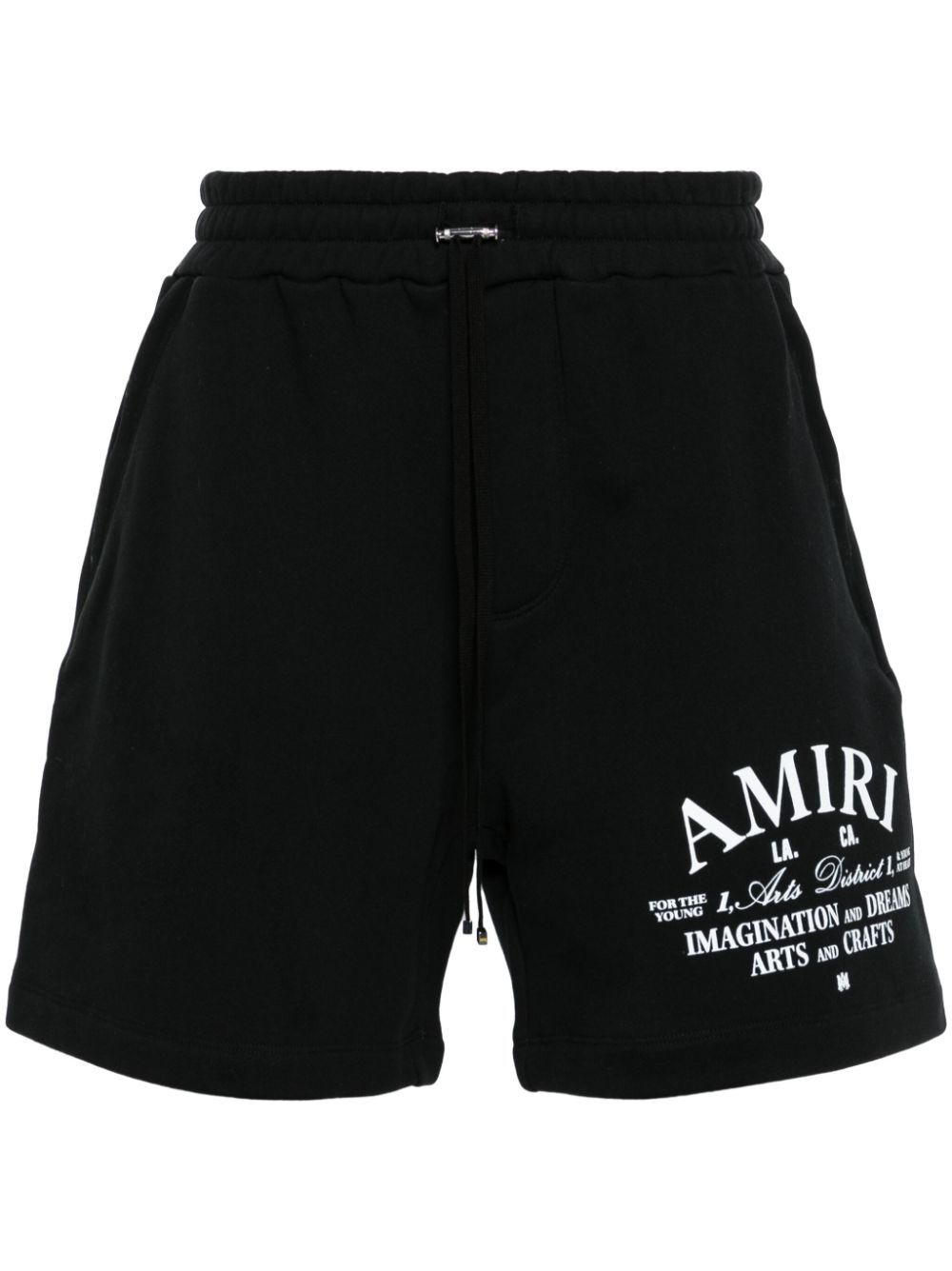Amiri Logo-print Cotton Shorts In Black