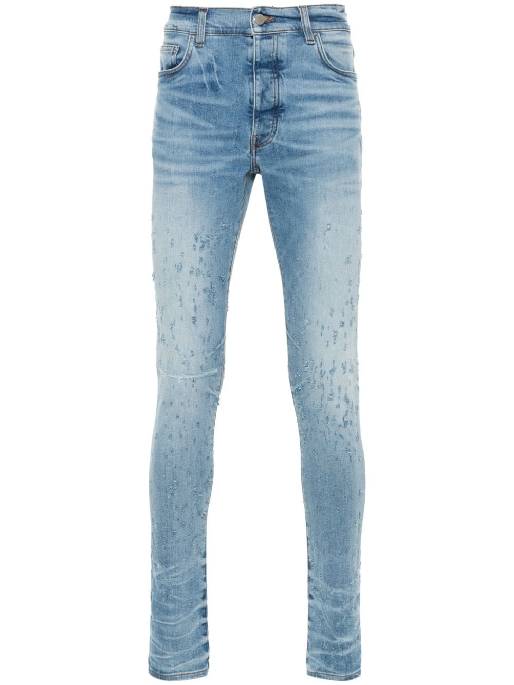 Amiri Shotgun Ripped Skinny Jeans In Blue