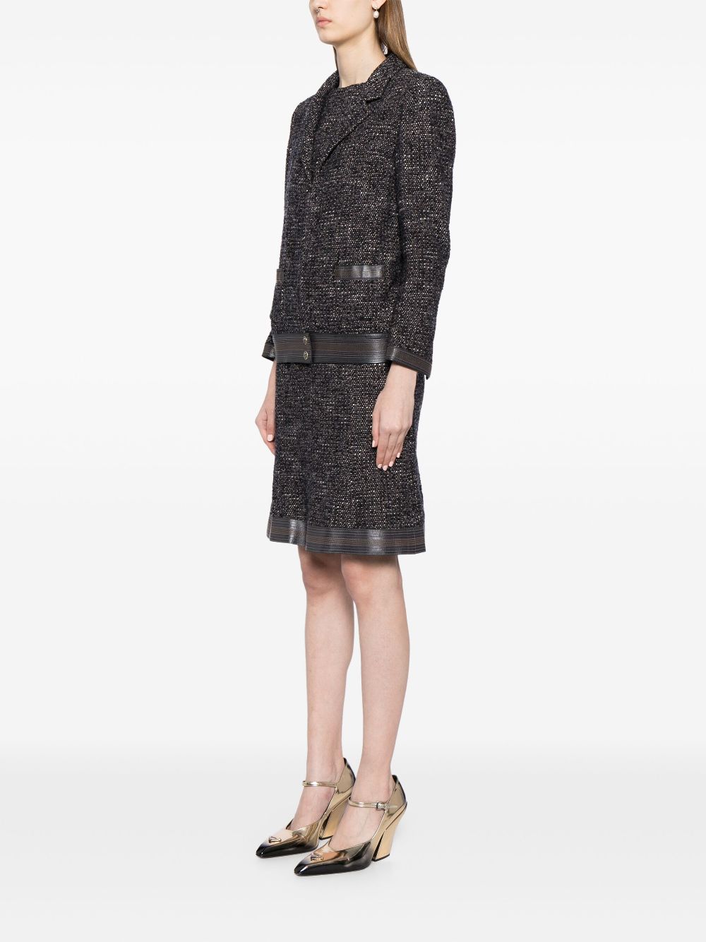 Cheap HOT SALE CHANEL 2004 tweed dress suit Women