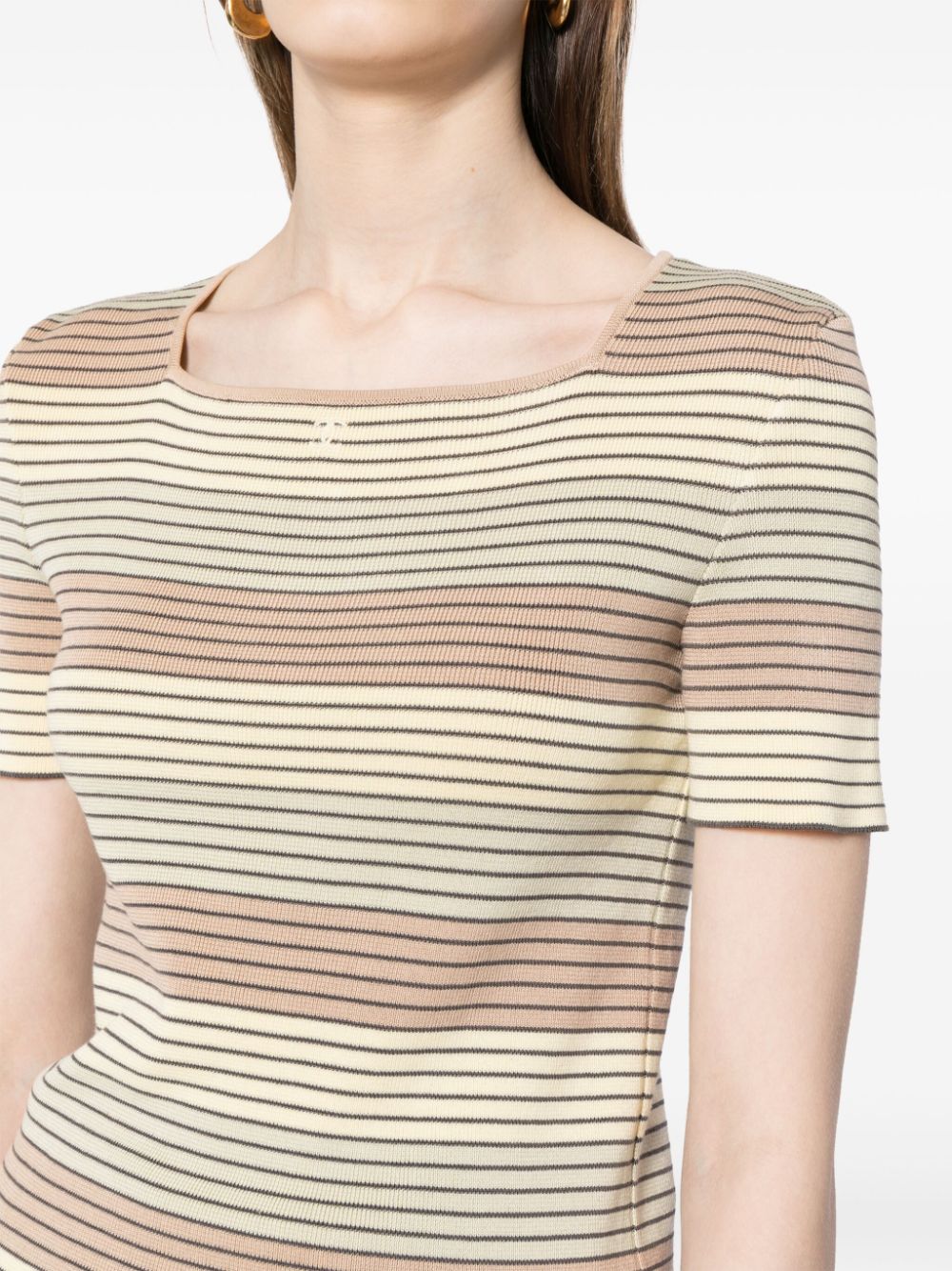 CHANEL 1998 striped knitted T-shirt Women