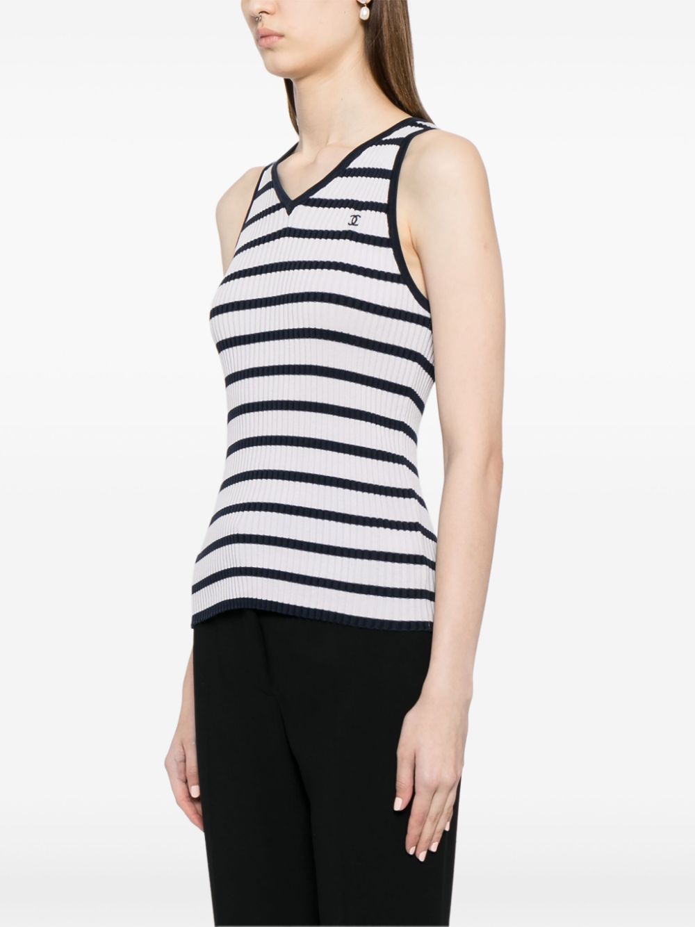 CHANEL 1998 striped sleeveless top Women