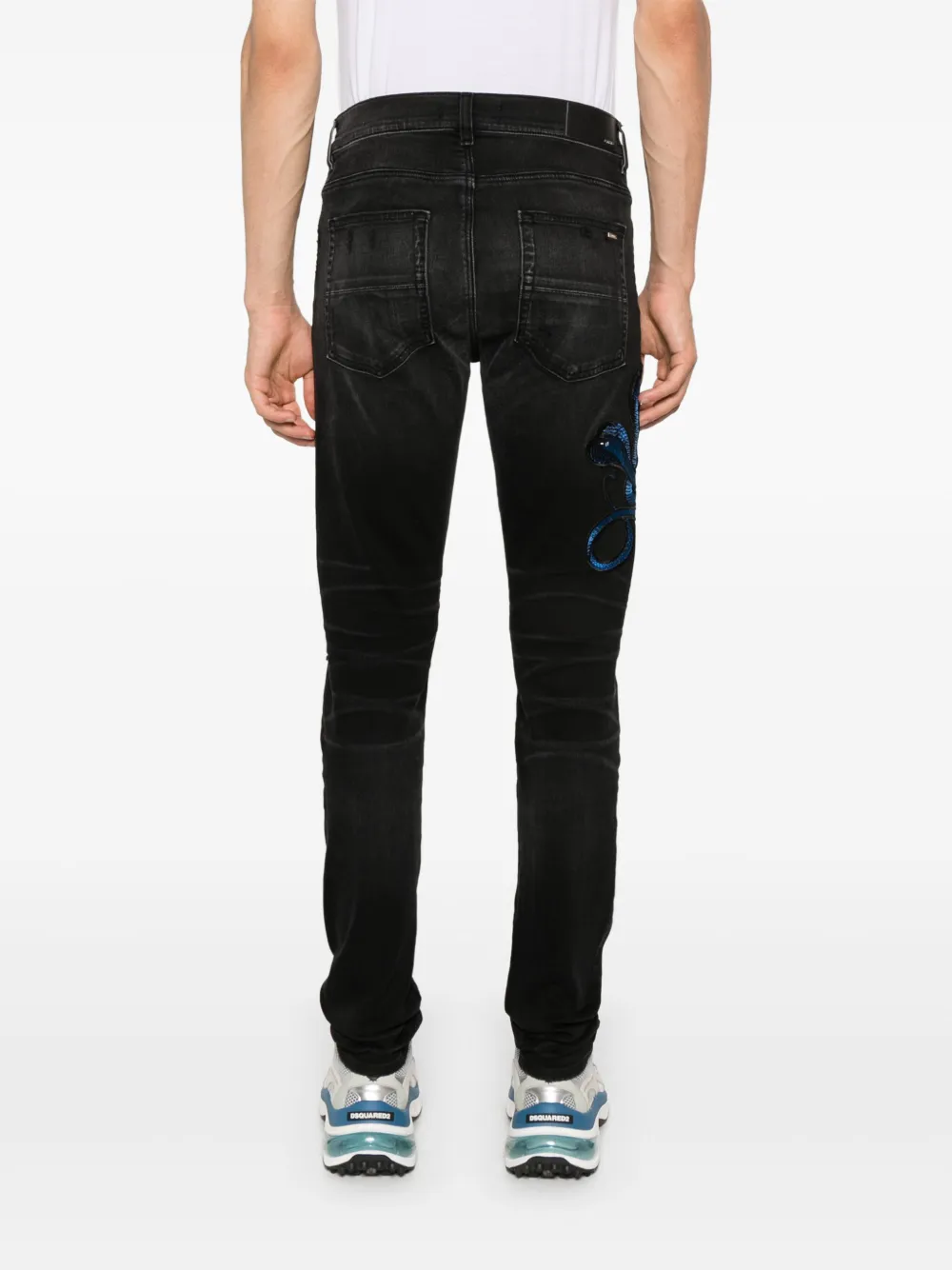 Amiri Blue Poison Archival Skinny Jeans Black