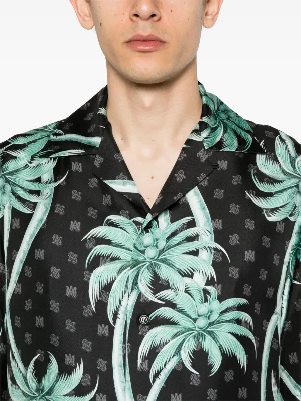 AMIRI パームツリープリント シルクシャツ | ブラック | FARFETCH JP