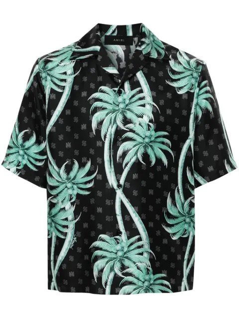 AMIRI camisa de seda con palmeras estampadas