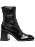 Courrèges logo-appliqué patent leather boots - Black