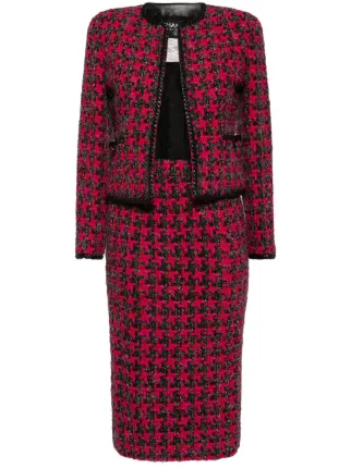 CHANEL Pre-Owned Tailleur De Tweed 1994 | Roxo | FARFETCH BR