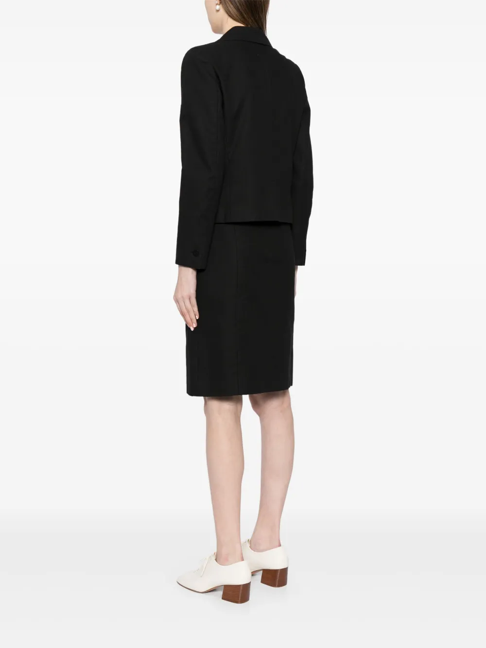 Pre-owned Chanel 1998 Single-breasted Skirt Suit In Black