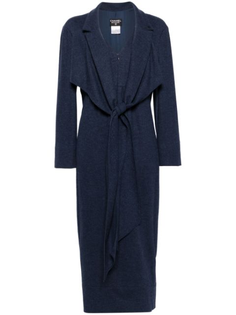 CHANEL 1998 draped wool midi dress Women